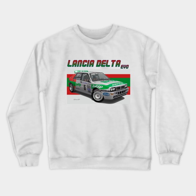 Lancia Delta EVO GrpA Crewneck Sweatshirt by PjesusArt